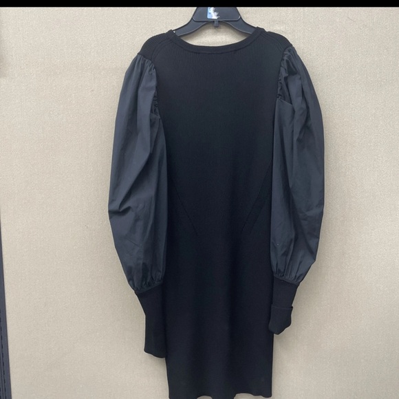 Veronica Beard Elegant Navy Dress with Puff Sleeves - Picture 4 of 4